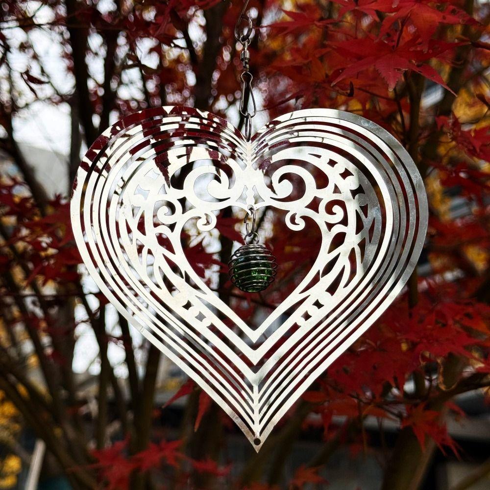 3D Flowing Wind Spinner 10/15cm Stainless Catcher Hanging Decor 10 Styles Mirrored Wind Chimes Sculptures