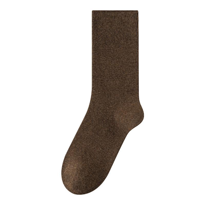 Thick Pure Cotton Socks for Women In Autumn and Winter, Loose Long Tube, Anti-odor and Sweat-absorbing, Solid Color Pile Socks for Autumn