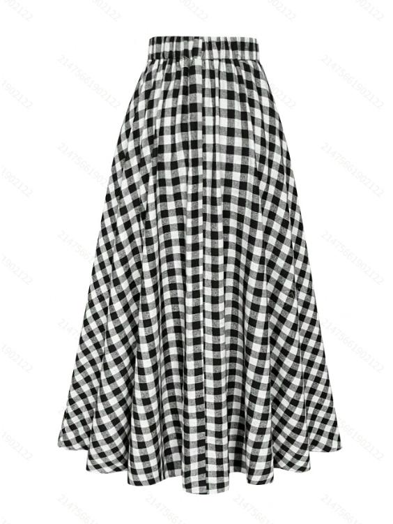 High-End Retro Plaid A-Line Skirt - Elegant, Versatile & Comfortable Slim Fit