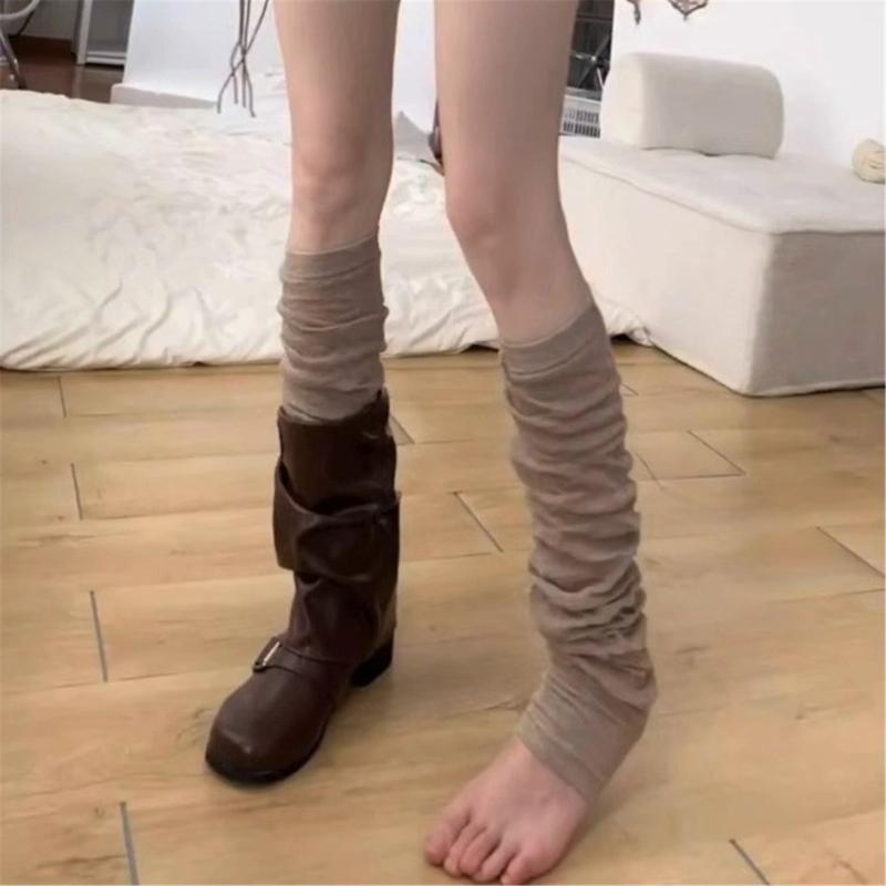 Stretch Leg Warmers Teens Girls Tube Socks Japanese JK Socks Footed Leggings