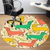1PC Dogs Pattern Office Round Area Rug, Indoor Mat Suitable ForOffice, Under Office Chairs Bedroom Living Room Home Decor, Room Deco, D010