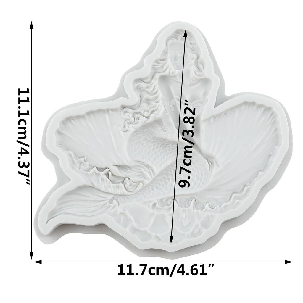 Mermaid Silicone Molds Mermaid Fondant Mold Cake Decorating Tools Cupcake Topper Candy Chocolate Gumpaste Mold