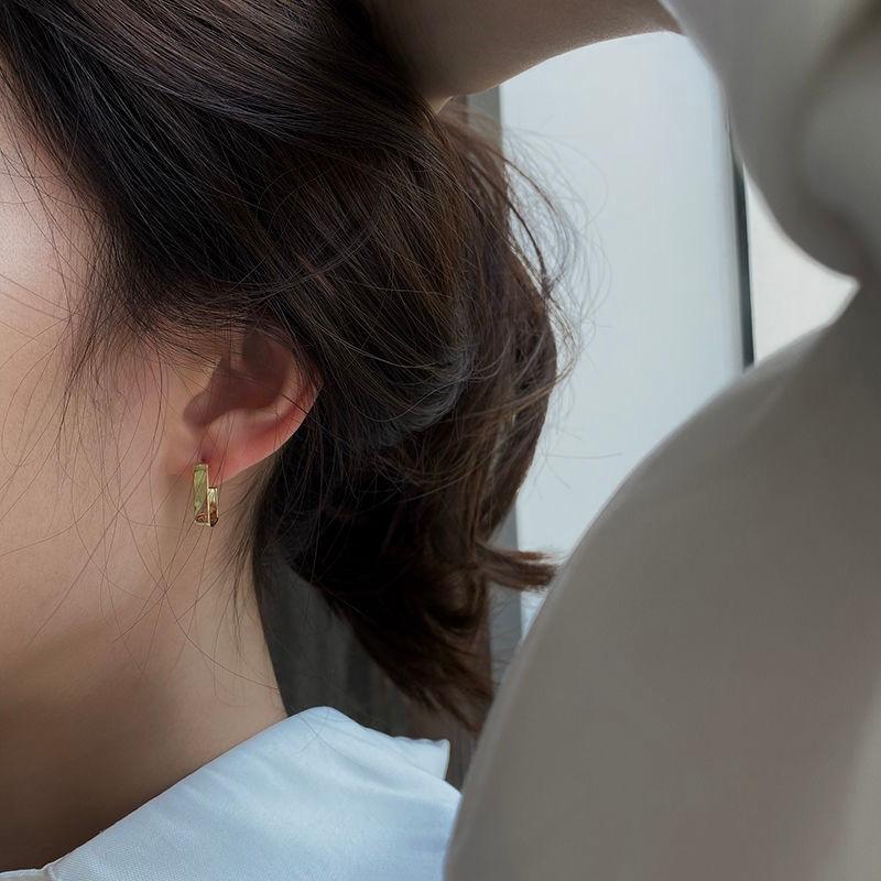 iF ME Retro Gold Geometric Square Earrings for Women Temperament Earing Trendy Fashion Accessories