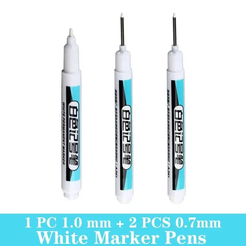 1/3/5 PCS White Paint Markers Pens Oily Waterproof Plastic Large Capacity White Marker School Supplies Stationery 0.7/1.0/2.5mm