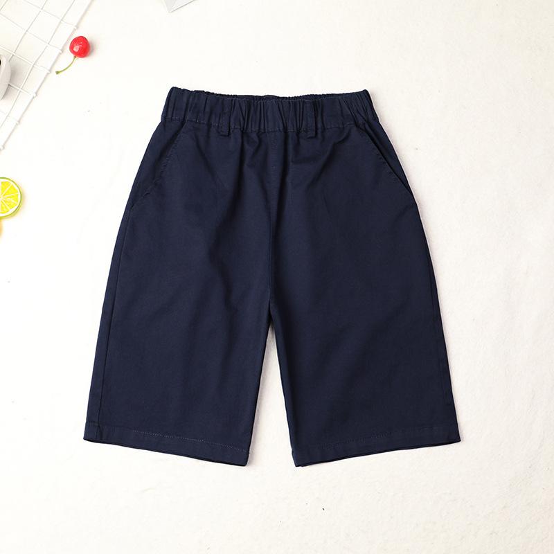 

Детские летние шорты темно-синего цвета - Детские шорты цвета хаки в стиле школьной формы 140 cm