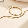 Effie Queen Stainless Steel Chopin & Beads Chain Anklet Simple Jewelry for Women Vacation Summer Beach Ankle Accessory STCA03