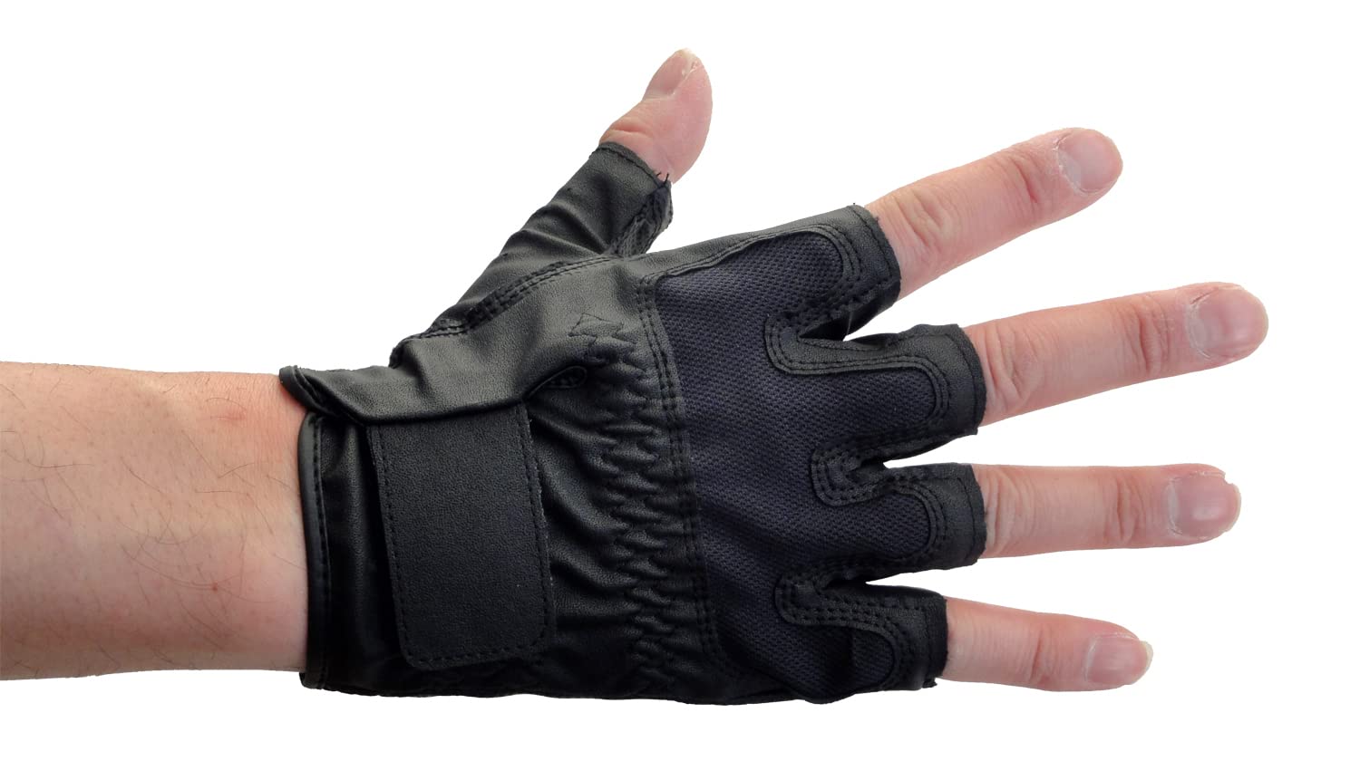 

Lezax Half Finger Mesh Gloves Driving Gloves [Black] 28