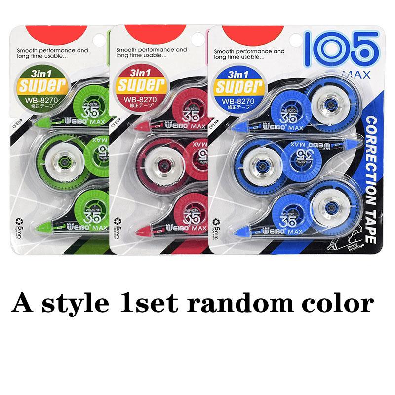3PCS/Collection Correction Tape Roller White Sticker Tape for Student Error Eraser Tape School Office Supplies Stationery