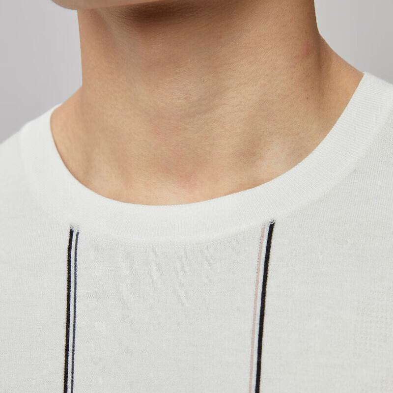 K-Boxing Men's BYYT1926 Striped Round Neck Pullover Sweater