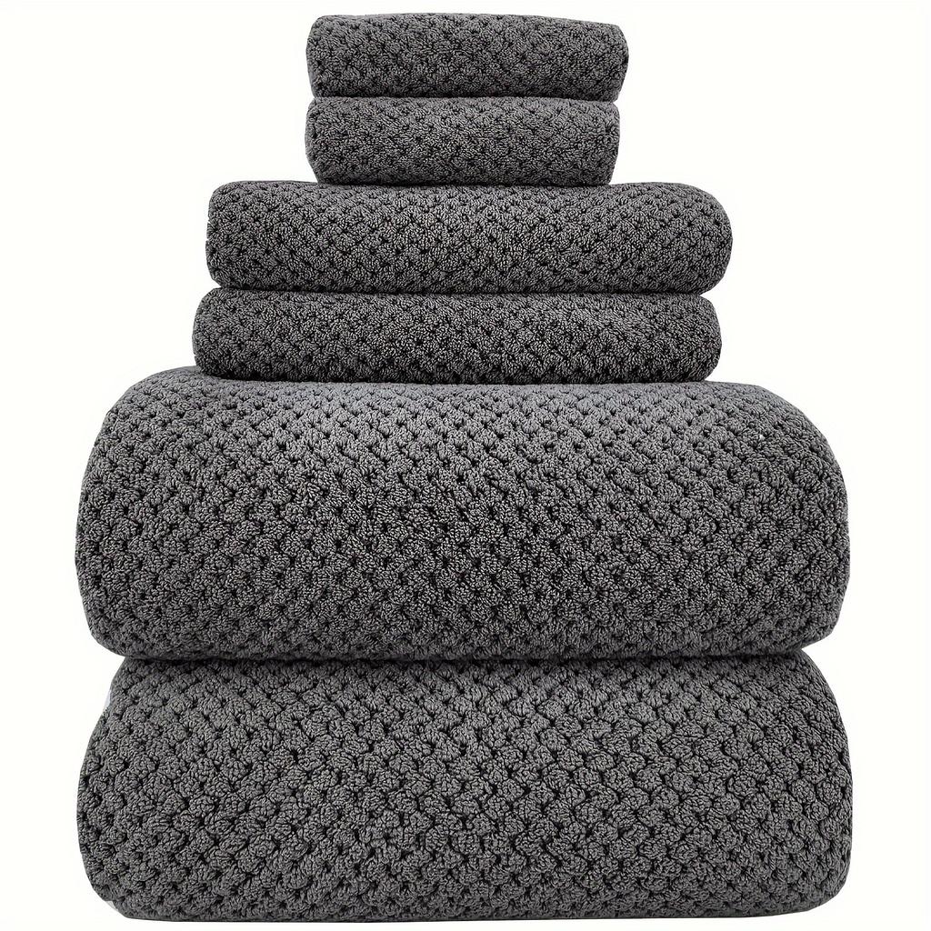 Set of 6 oversized super soft bath towels: absorbent, quick-drying, cute & comfortable for ladies