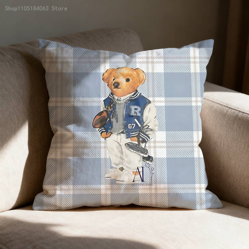 Federa Cuscino Decorativo a Forma di Orso alla Moda per Cuscini Quadrati da Ufficio 55x55cm 40x40cm 45x45cm 50x50cm 30x30cm