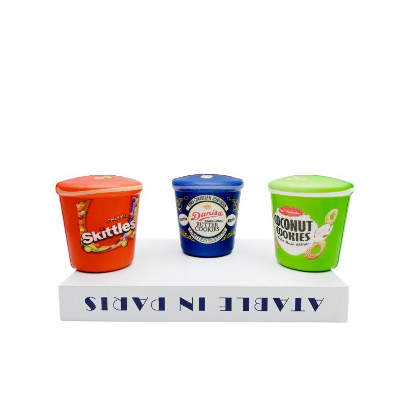 Cross-border Cartoon Snack Bucket Squishy Toy - PU Stress Relief Ornament In Stock
