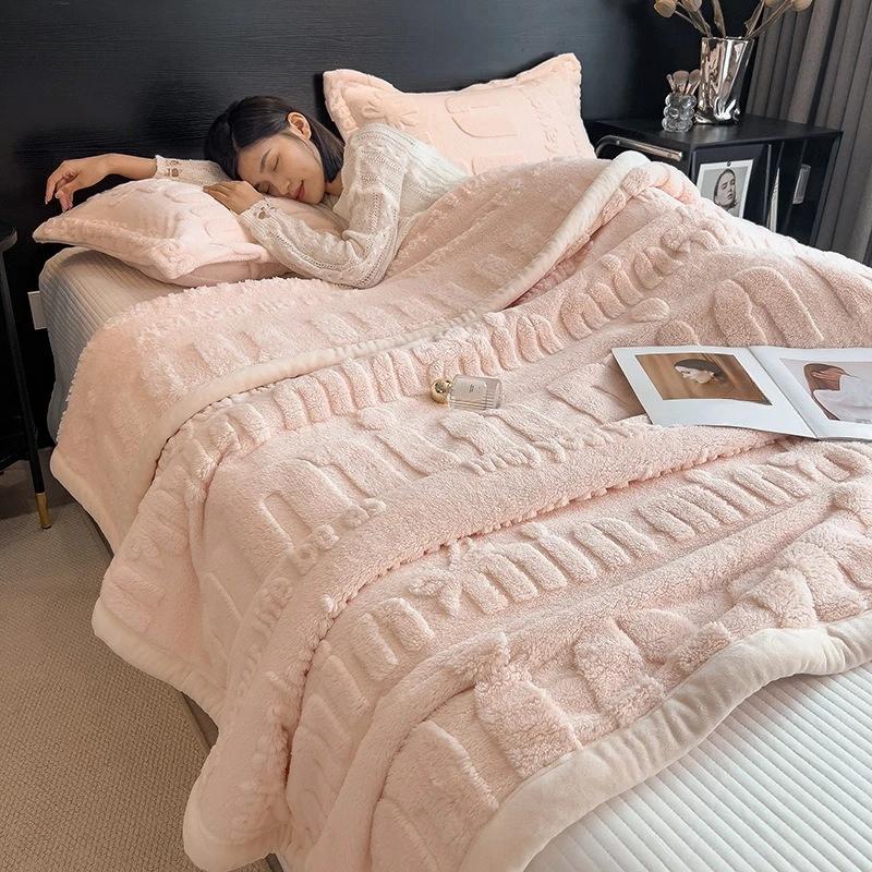 1PC New Winter Blanket for Bed Soft Fluffy Sofa Blankets Warmth Cozy Four-season Versatility Blankets for Beds Sofa Nap Blanket