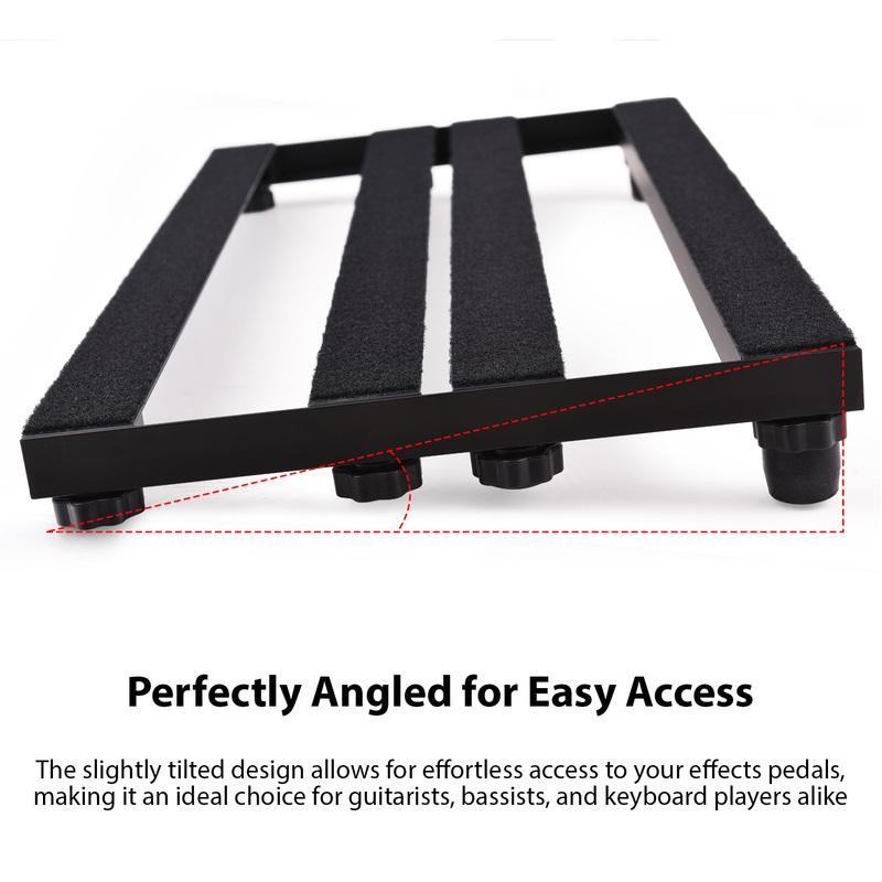 Guitar Pedal Board Aluminum Alloy Effect Pedalboard Compartment Storage Power Cord Portable Easy Assemble Pedal Board for Guitar