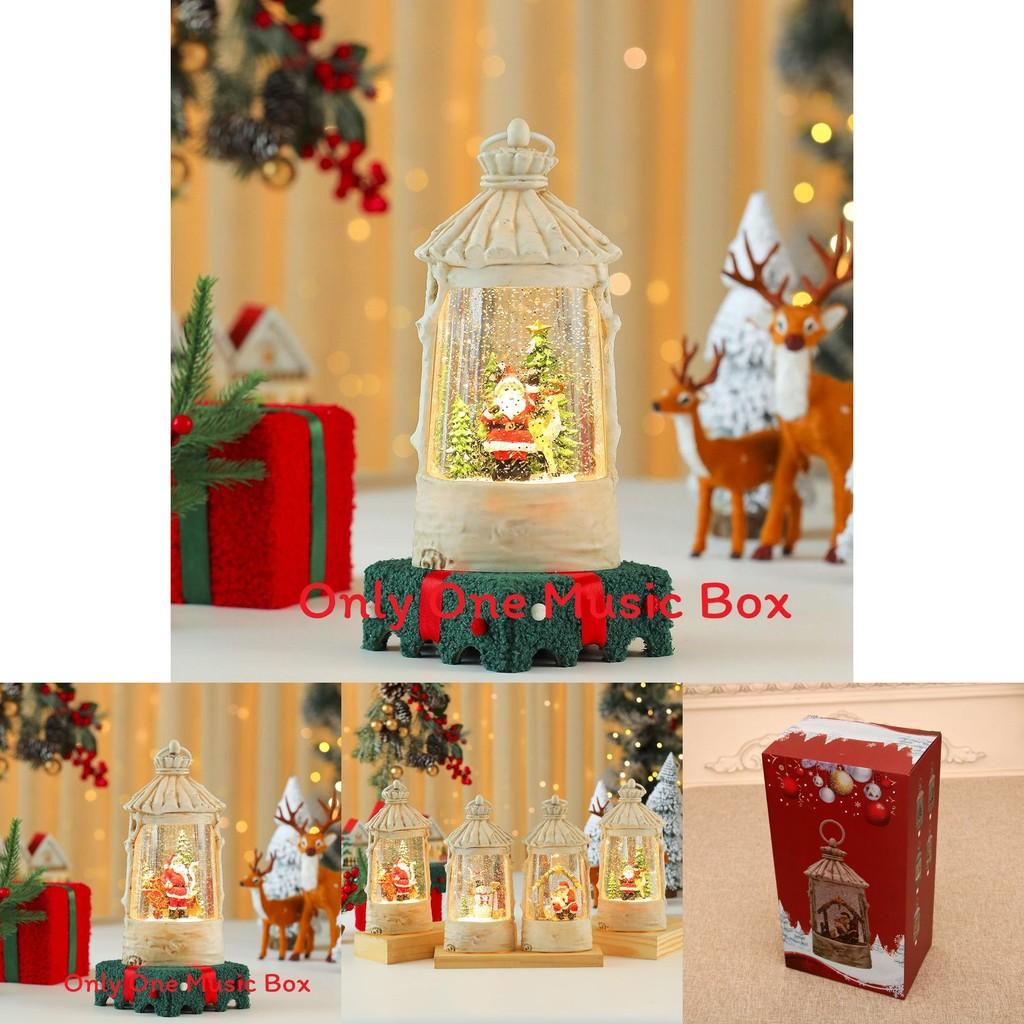 Christmas Crystal Music Box With Snowman Scene For Festive Tabletop Ornament