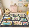 Kids City Road Play Rug Educational Traffic Map Carpet Multi-Scenes Game Mat Factory Farm Police Station Non-Slip Playroom Decor