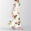 Abito Casual Estivo da Donna con Stampa Farfalla, Scollo a V, Manica Corta