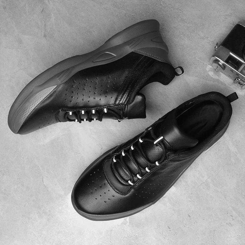 Chaussures de Trekking en Cuir Véritable Mode Marque de Luxe Chaussures Décontractées pour Homme Cuir de Vache Marque Business Chaussures pour Homme Baskets de Marche Douces et Confortables