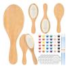 Haarbürste 6 Stück DIY Holz-Haarbürsten Malsets mit bunten Stiften Gestalte deine eigene Haarbürste Holz-Haarkamm Bastelset