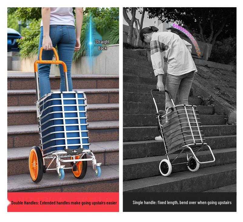 Giantex Folding Stair Climbing Grocery Cart - Lightweight, Portable & Hand-Pulled for Seniors