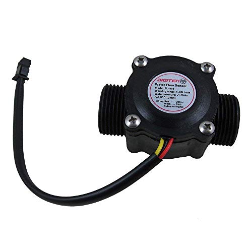 Water Flow Control Meter LCD Display Controller + G3/4" Water Hall Sensor Flow Meter Counter 1-60L/min + G3/4" Electric Solenoid Valve Normally Closed