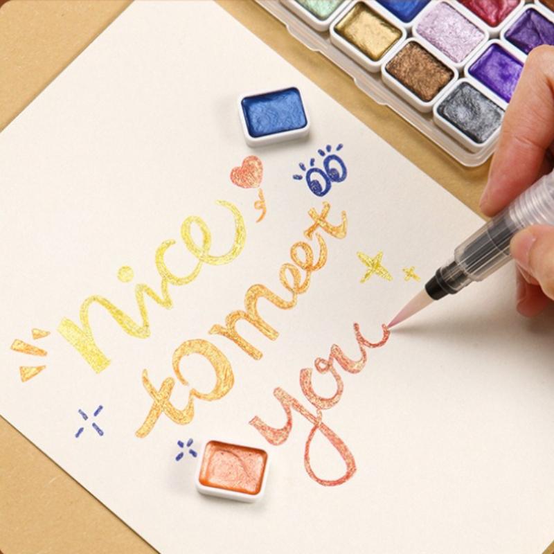 6-180 Color Pearl Solid Watercolor Paint High-Density Pigment for Nail Art Painting Calligraphy Vibrant Long-Lasting