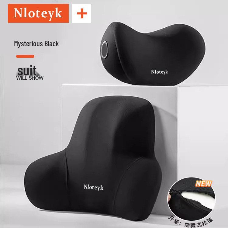 Car Memory Foam Neck & Lumbar Support Pillow Set: Ergonomic Headrest, All-Season Seat Back Cushion