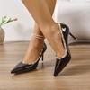 Fashion Stiletto Single Shoes Women's Pointed Toe Shallow Rivet Cover Foot Anti-Slip Wear-Resistant High Heels