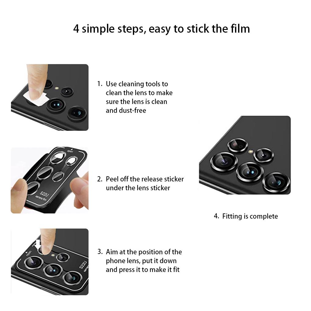 Phone Camera Lens Protector Scratch Proof Anti-fingerprint Adhesive Tempered Glass Cover Replacement for A22 Ultra