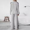 Large Casual Design Sweatshirt Wide Leg Pants Two-piece Set for Women's Clothing