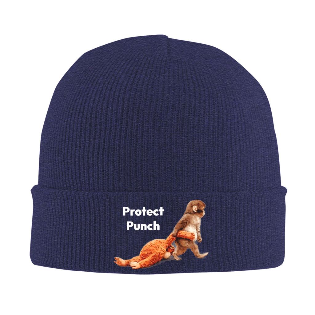 Punch Monkey 2 Mützen Bonnets für Damen Herren Unisex Lustige Hippie Strickmützen Frühling Design Warme Weiche Kappen
