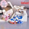 Kids' Warm Fleece Sports Shoes, Soft Sole, Cute Cartoon Design, Toddler Walking Shoes, Comfortable & Casual.