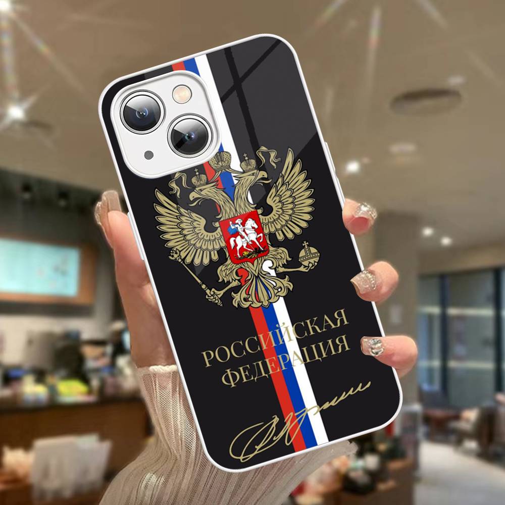 Flag Of Russia Tempered Glass For Iphone 14 13 12 11 Pro Mini XS MAX 14Plus X XS XR Cover