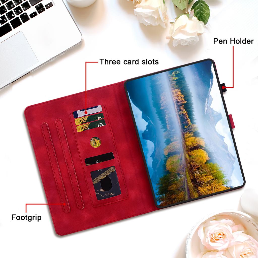Adjustable Stand Emboss PU Leather Case for OPPO Pad SE 2025 11.0 Inch Model OPD2417 With Card Slots Cover Shockproof