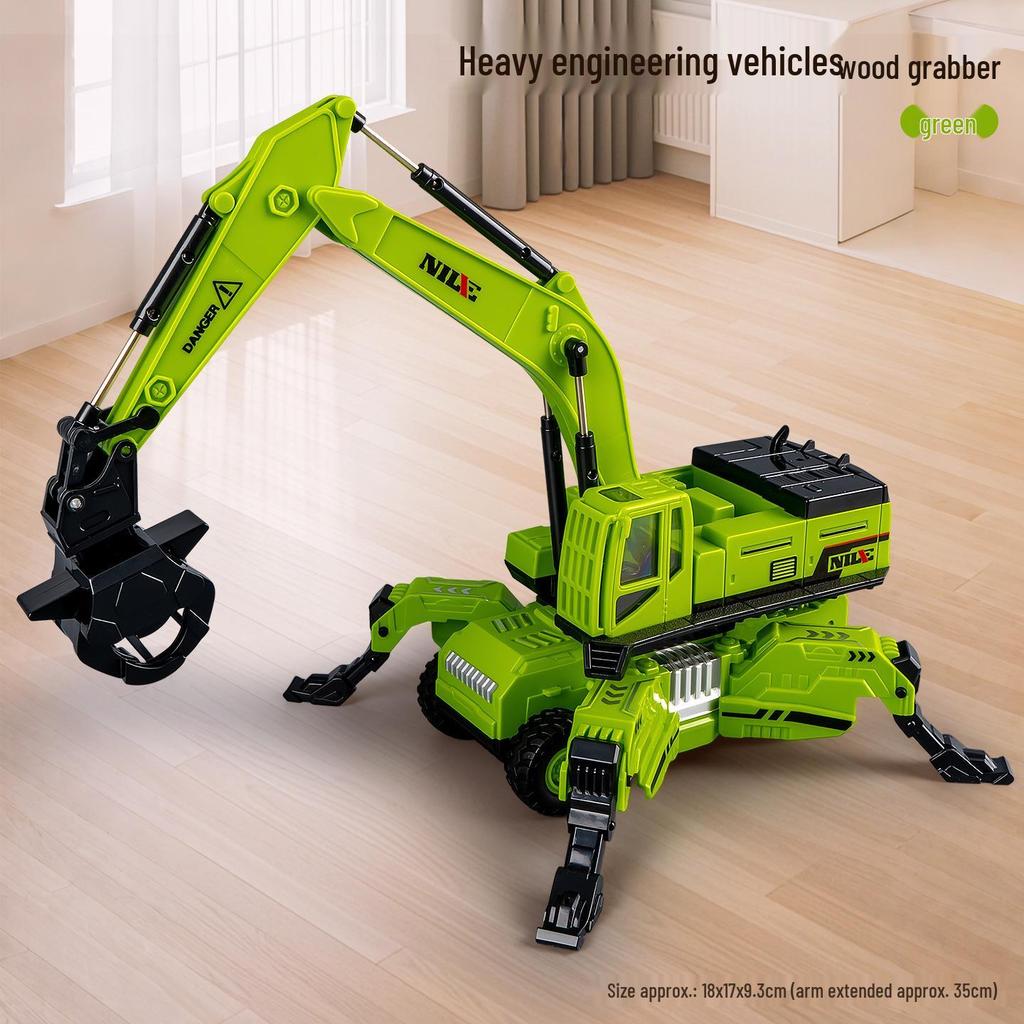 Eylemsizlik Mühendislik Aracı için Damperli Kova ve Forklift Durdurma Arabası Modeli ile Çocuk İtmeli Ekskavatör Oyuncağı.