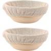 Bread Proofing Basket, a Set of Two 8.5-inch Round Dough Proofing Bowls with Liners, Perfect for Home Sourdough Baking.