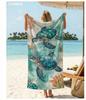 Sea Turtle Microfiber Beach Towel, Blue White Marine Animal Bath Towel, Aesthetic Tropical Summer Travel Blanket for Women Men