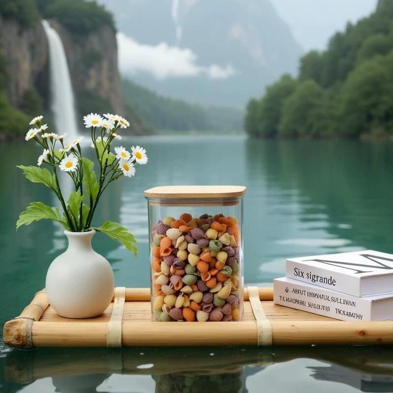Contenedor de almacenamiento de alimentos sellado, tarro organizador de cocina transparente para cereales