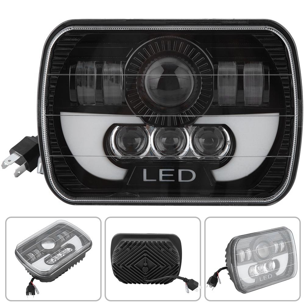 Lâmpadas de Farol LED Quadradas à Prova d'Água para Carro Automotivo 300W 7 Polegadas Feixe Selado para Jeep