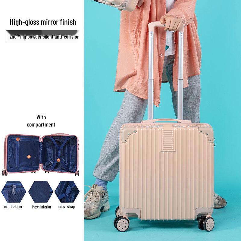 Lightweight Mini Trolley Suitcase with Combination Lock, 18-20 Inch - Ideal for Students and Kids.