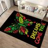 Colorful Butterfly Carpet with "Dreams Come True" Text on Black Suitable for use as an anti-slip for living room bedroom sofas