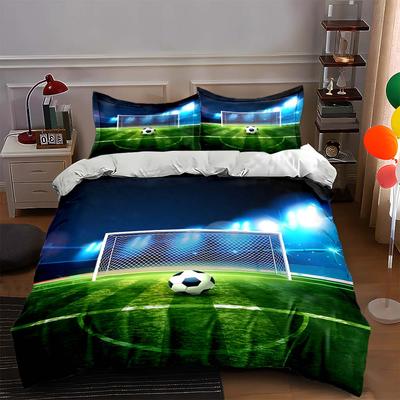 Soccer Field Design. Bedding Duvet Cover Sets Duvet Covers Pillowcases Gifts (1 * Duvet Cover 2 * Pillowcases, Without Duvet Insert)