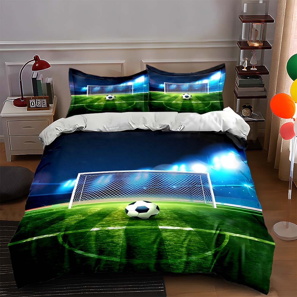 

Soccer field design. Bedding Duvet cover sets Duvet covers Pillowcases gifts (1 * Duvet Cover 2 * Pillowcases, without duvet insert) 135x200cm