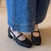 Super Soft Leather~ French Cool Single Shoes Women's Woven Hollow Hole Shoes Retro Shallow Mouth Side Hollow Breathable Mary Jane Shoes