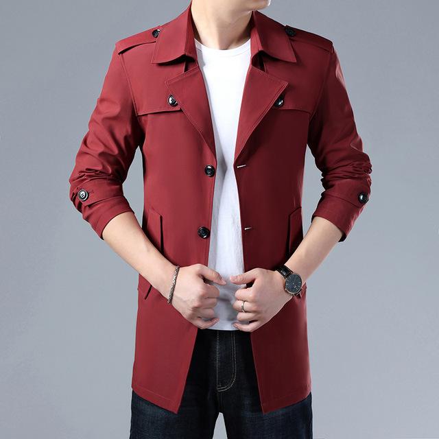 Spring Autumn Men Trench Coats Superior Quality Buttons Male Fashion Outerwear Jackets Windbreaker Plus Size 5XL