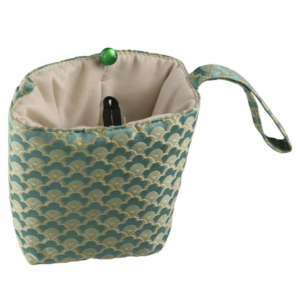 Breakage-proof Teacup Drawstring Cloth Pouch Print Embroidered Handbag Teaware Storage Bag  Purse