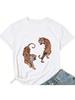 2026 New Summer Retro Domineering Tiger Print Trend Personalized Animal Pattern Top Street Ins Trend Versatile Casual Spicy Girl