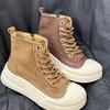 Internet celebrity Martin boots women's shoes 2024 autumn new thick-soled heightening short boots high-top casual shoes retro British style