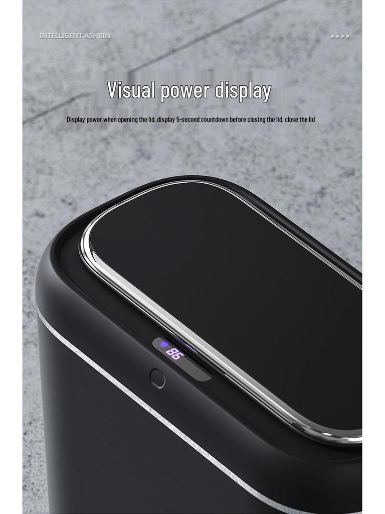 Crevice Smart Induction Trash Can: Multi-Scene, Low-Noise, Slow-Close, Waterproof, Odor-Proof Trash Bin.