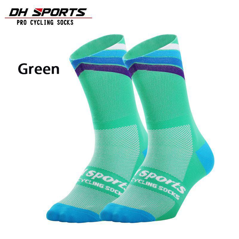 DH SPORTS Professional New Cycling Socks Running Sock Athletic Champion Mens Crew Sprint Hosiery Loafer Striped Women Cushioned